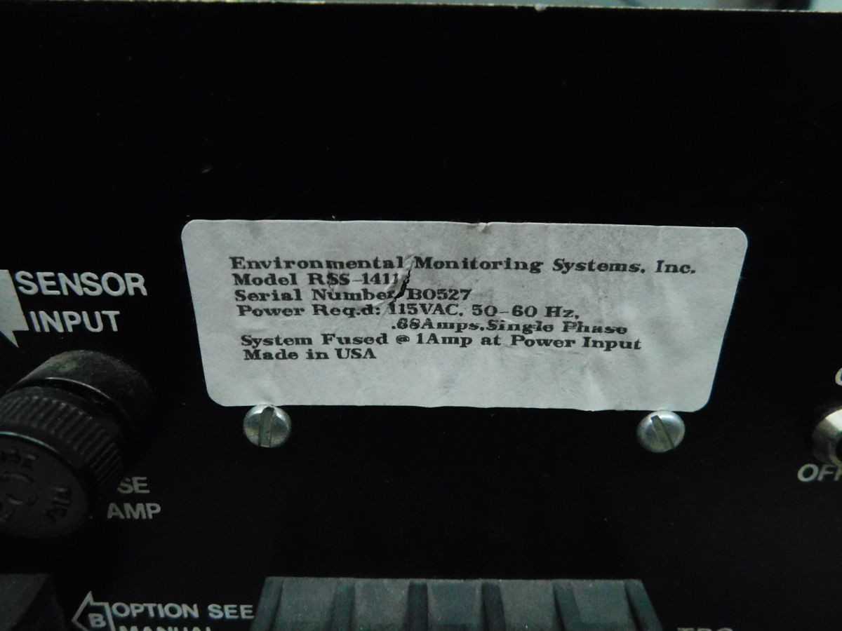 ENVIRONMENTAL MONITORING SYSTEMS RSS-1411 CONTROLLER M7233 - OPERATOR CONTROLS