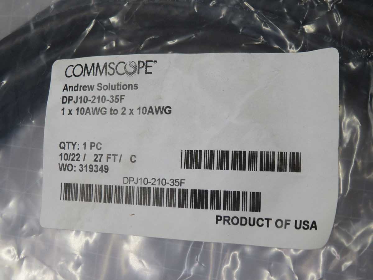 CommScope DPJ10-210-35F Remote Radio Head Power Y-Cable T265813 - POWER SUPPLIES