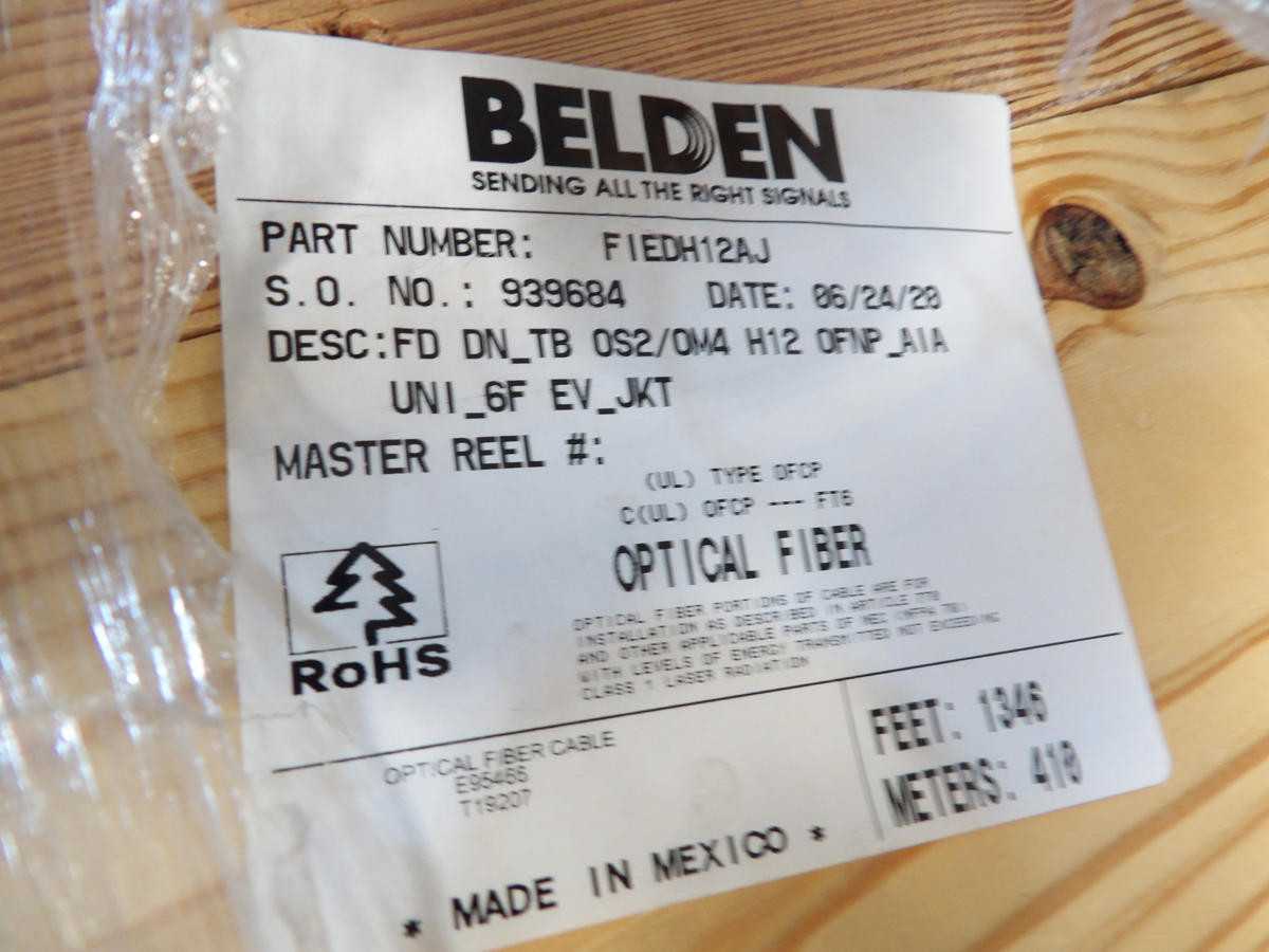 BELDEN FIEDH12AJ, OM4, 18 FIBERS (6 OS2, 12 OM4), STEEL ARMOR, 4700 MHZ.KM BW, 1346 FT LENGTH - FIBER OPTIC CABLE
