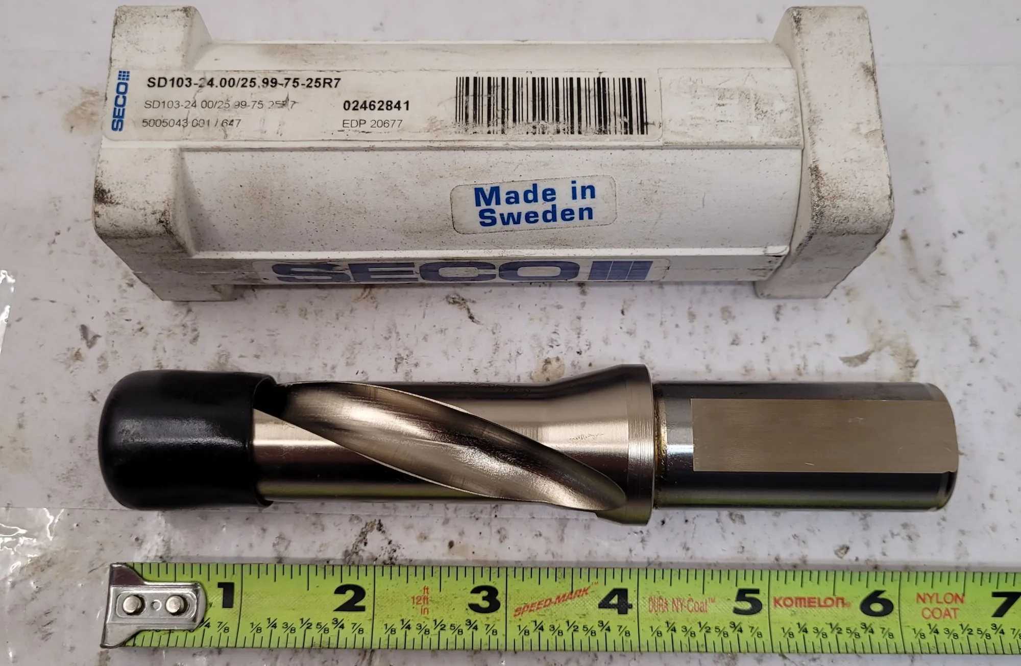 SECO SD103 CROWNLOC INDEXABLE DRILL, MODEL SD103-24.00/25.99-75-25R7 - MACHINE TOOLING