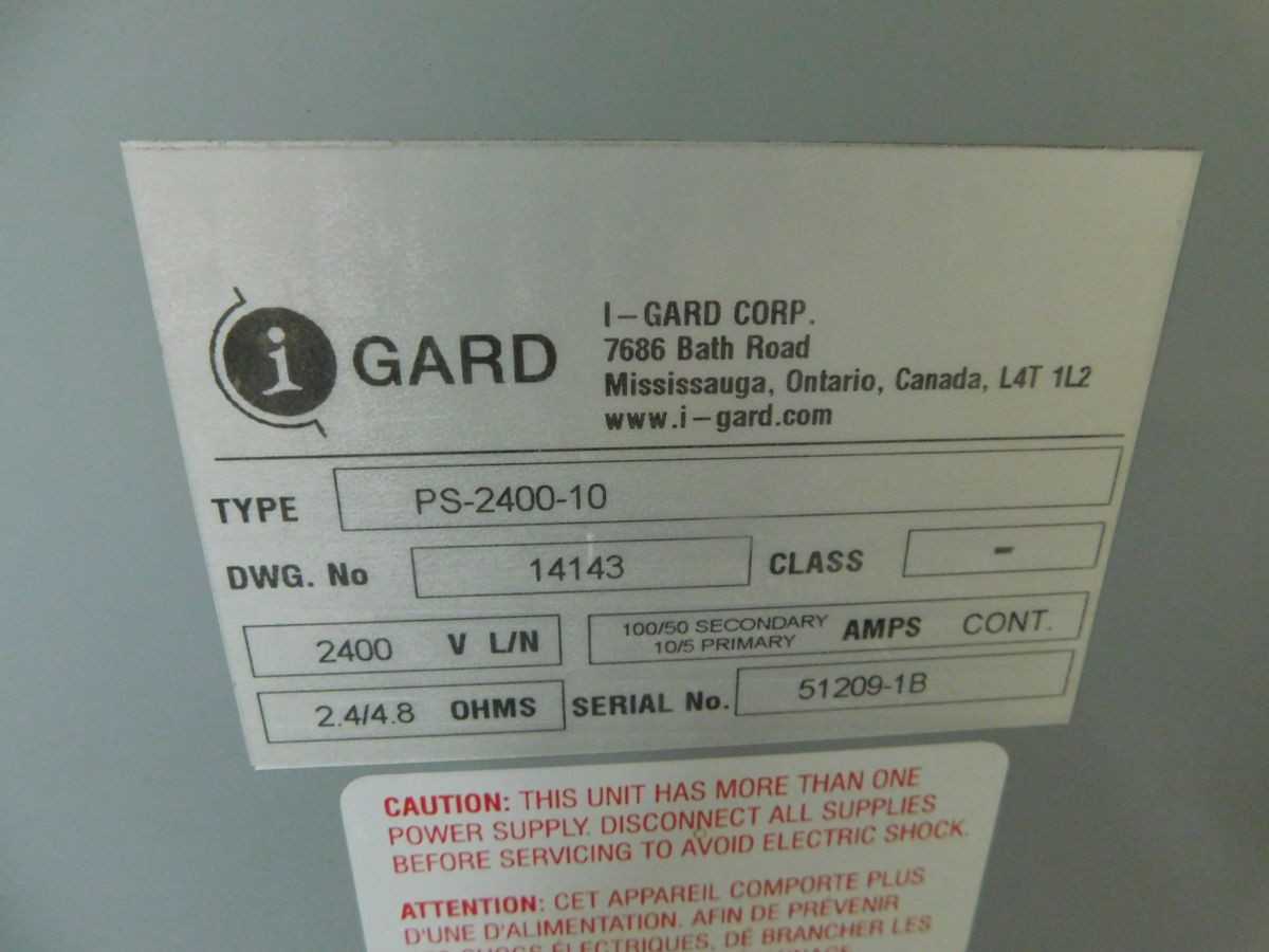 Gard PS-2400-10-C Ngr, 2400V System, 100A Current, 2.4/4.8 Ohm Resistance - POWER TRANSFORMERS