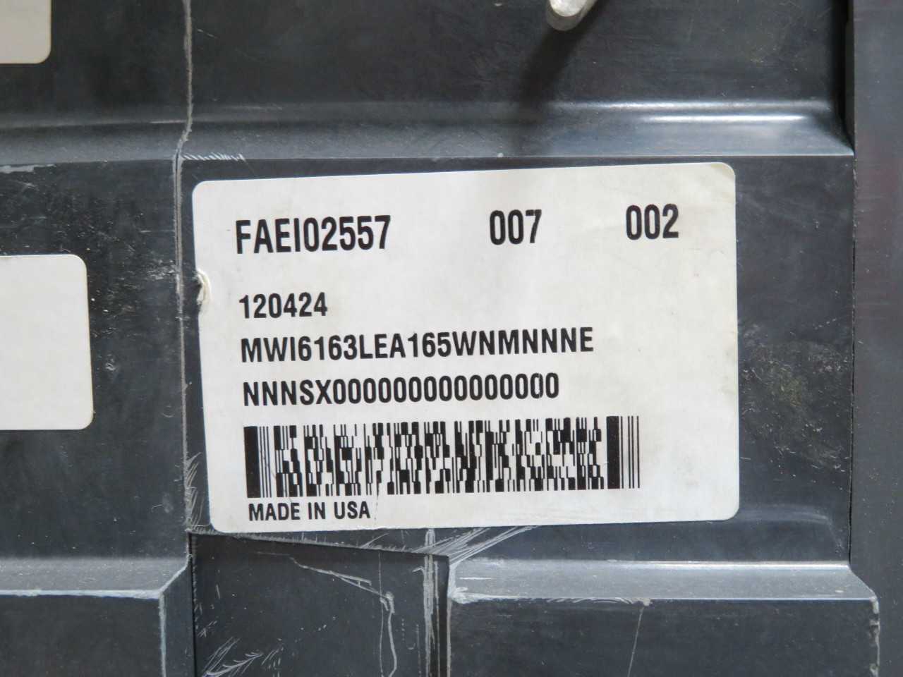 EATON MWI616 MWI6163LEA CIRCUIT BREAKER, 3 POLE, 480/690V VOLTAGE, 1600 A CURRENT, CAT B - CIRCUIT BREAKERS