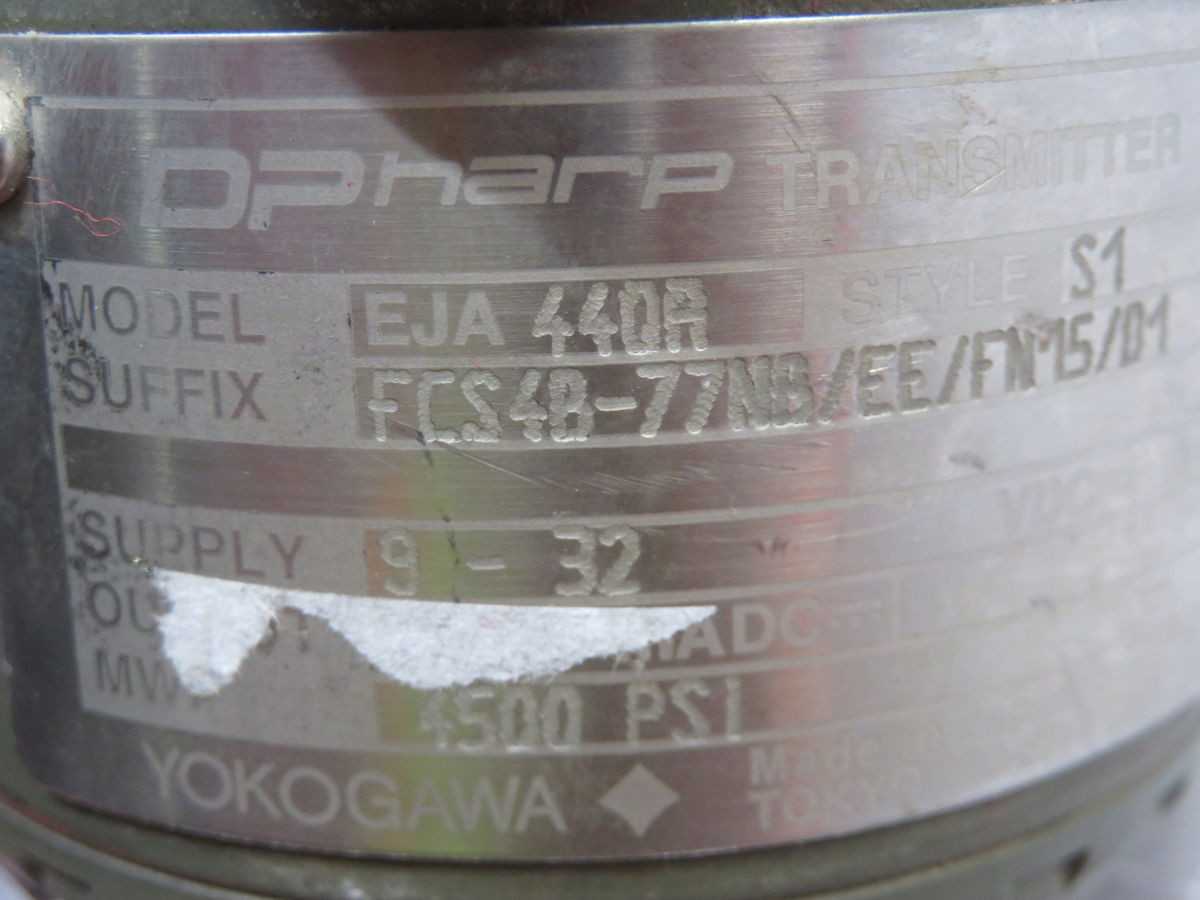 YOKOGAWA EJA440A FCS4B-77NB/EE/FN15/01 TRANSMITTER T266847 - FLOW TRANSMITTER