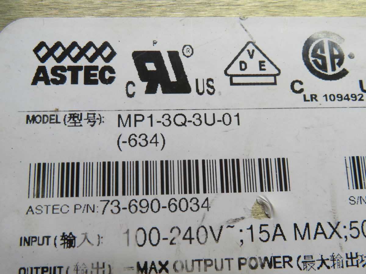 ASTEC MP1-3Q-3U-01 73-690-6034 AC/DC CONVERTER T266551 - POWER SUPPLIES