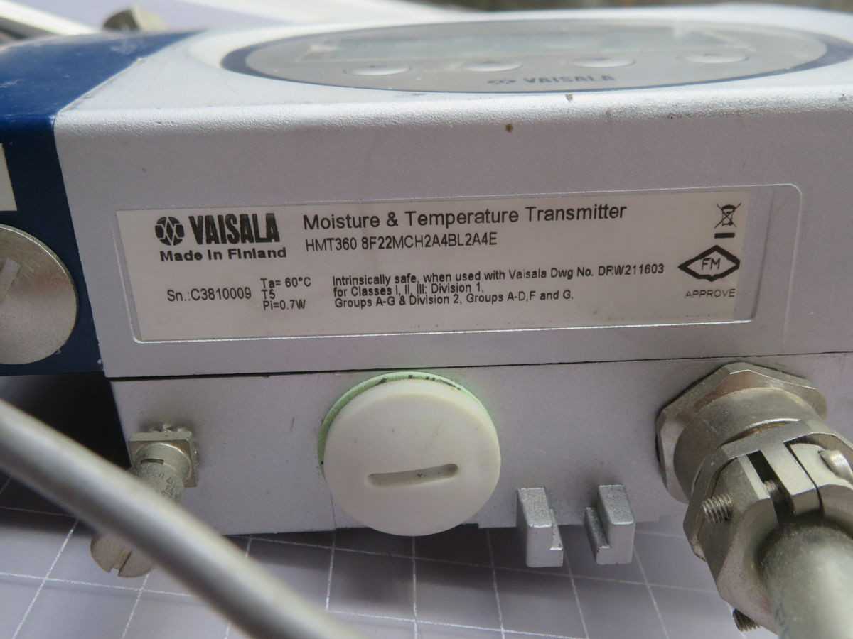 VAISALA HMT360 8F22MCH2A4BL2A4E MOISTURE & TEMPERATURE TRANSMITTER T265324 - INSTRUMENTATION