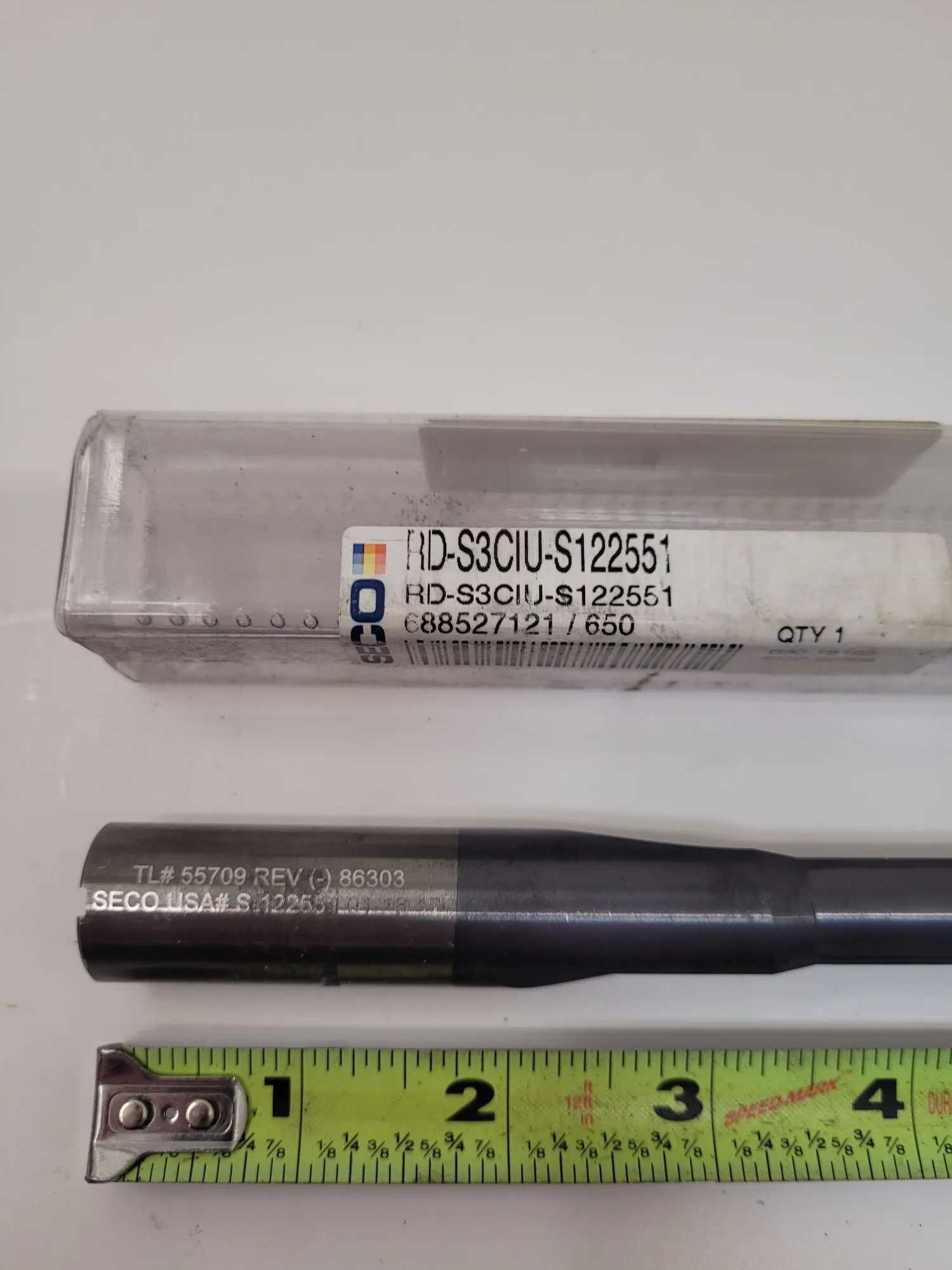 SECO RD-S3CIU-S122551 2 FLUTE TOOLING, OAL: 8.0”, SHANK DIA: .78”, HEAD DIA: .55” - MACHINING TOOLING & PARTS