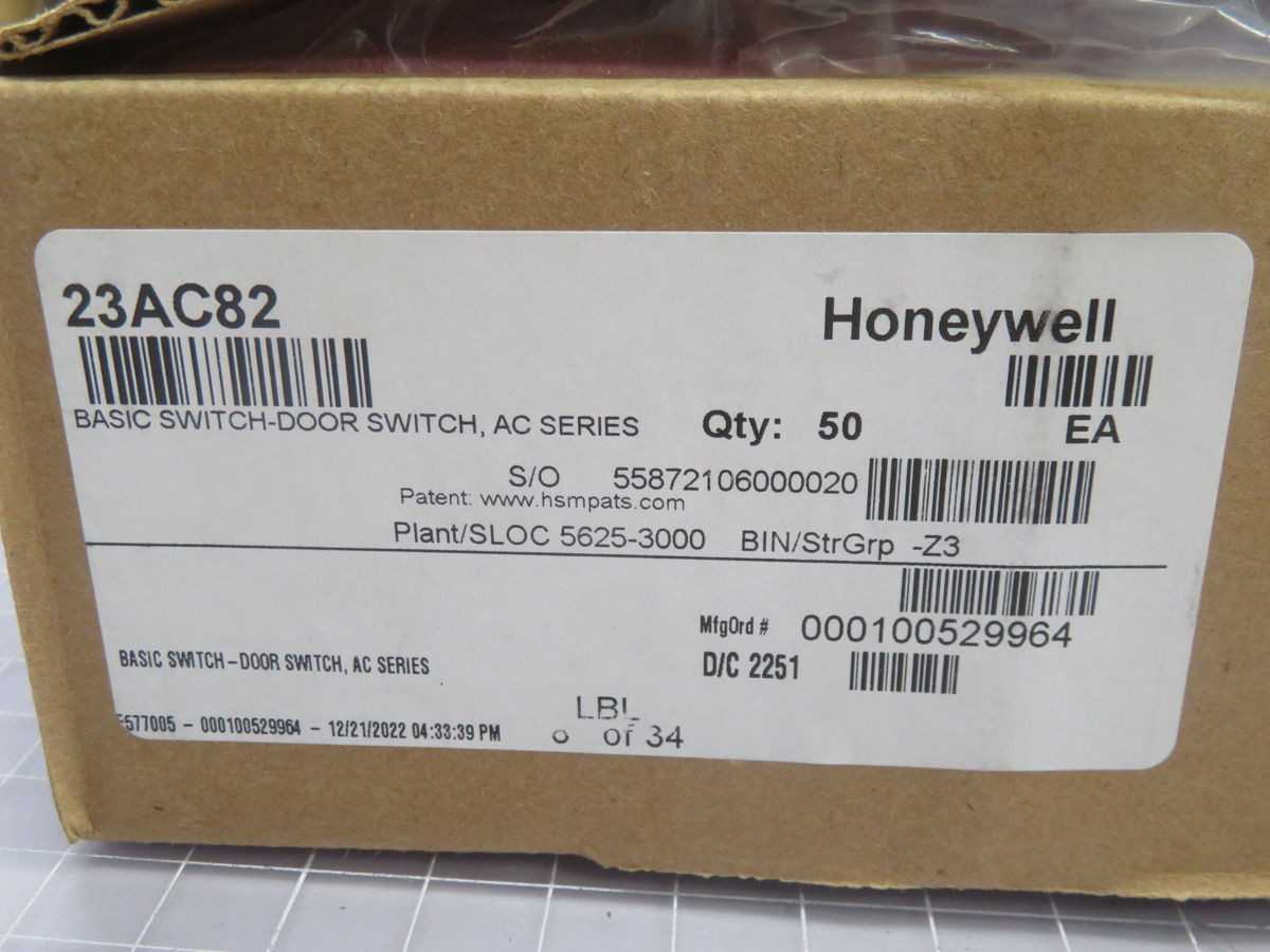 LOT OF 50 HONEYWELL 23AC82 BASIC SWITCH-DOOR SWITCH T263543 - SWITCHES