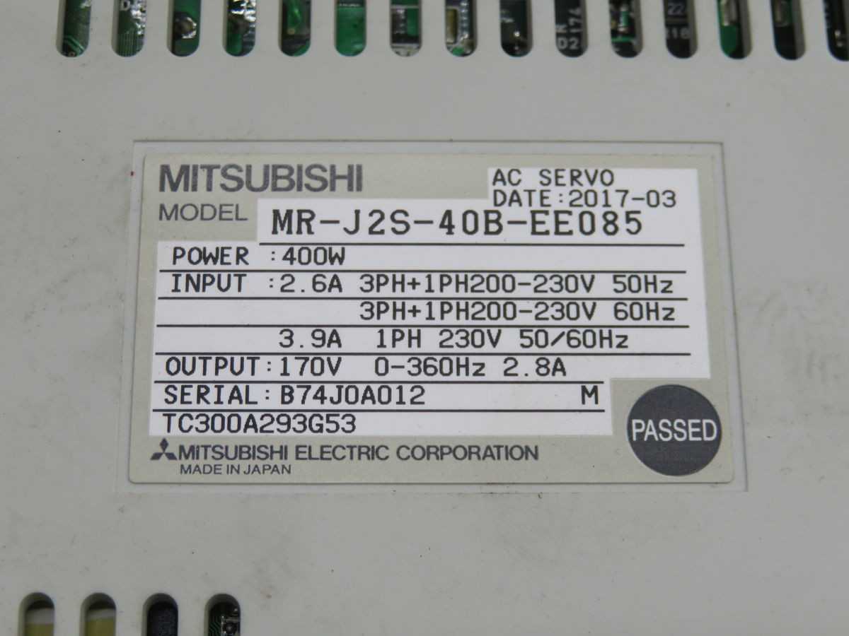 Mitsubishi MR-J2S-40B-EE085 AC Servo Amplifier BH0562 - SERVO