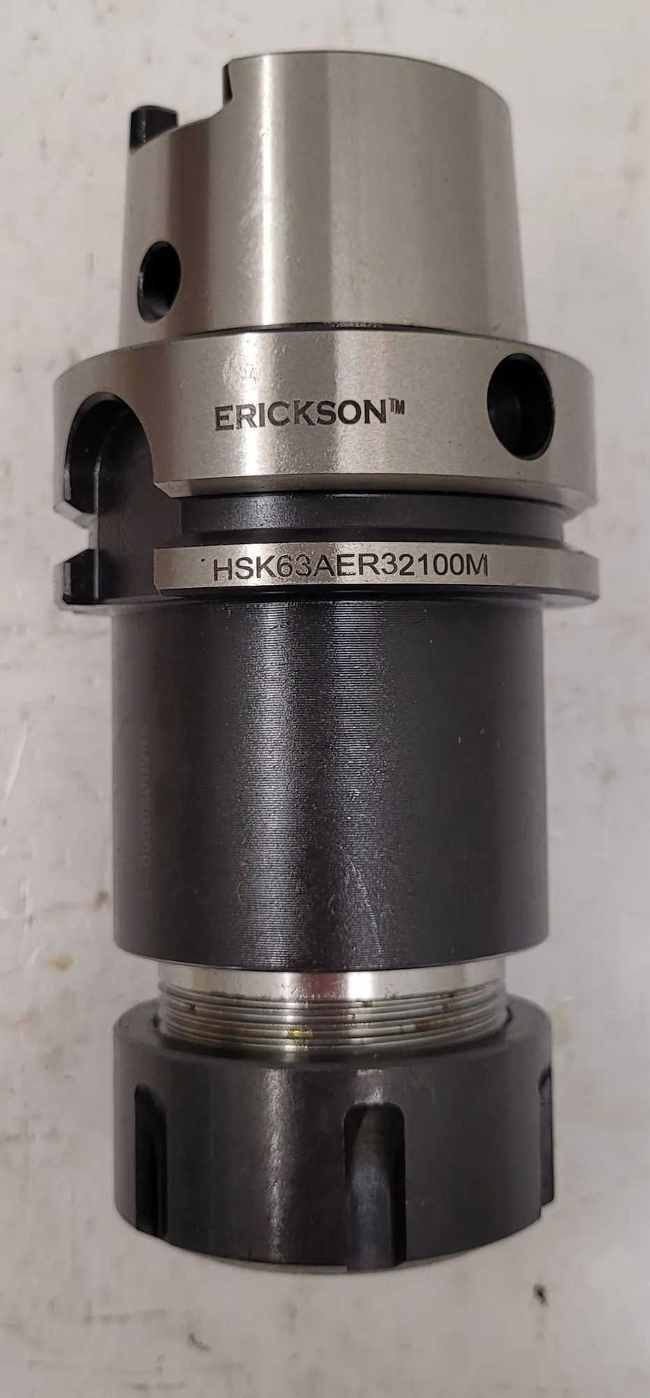ERICKSON HSK63AER32100M MILLING CUTTER ARBOR, 2-1/2", HSS - ER32 COLLET CHUCK - MACHINING TOOLING & PARTS