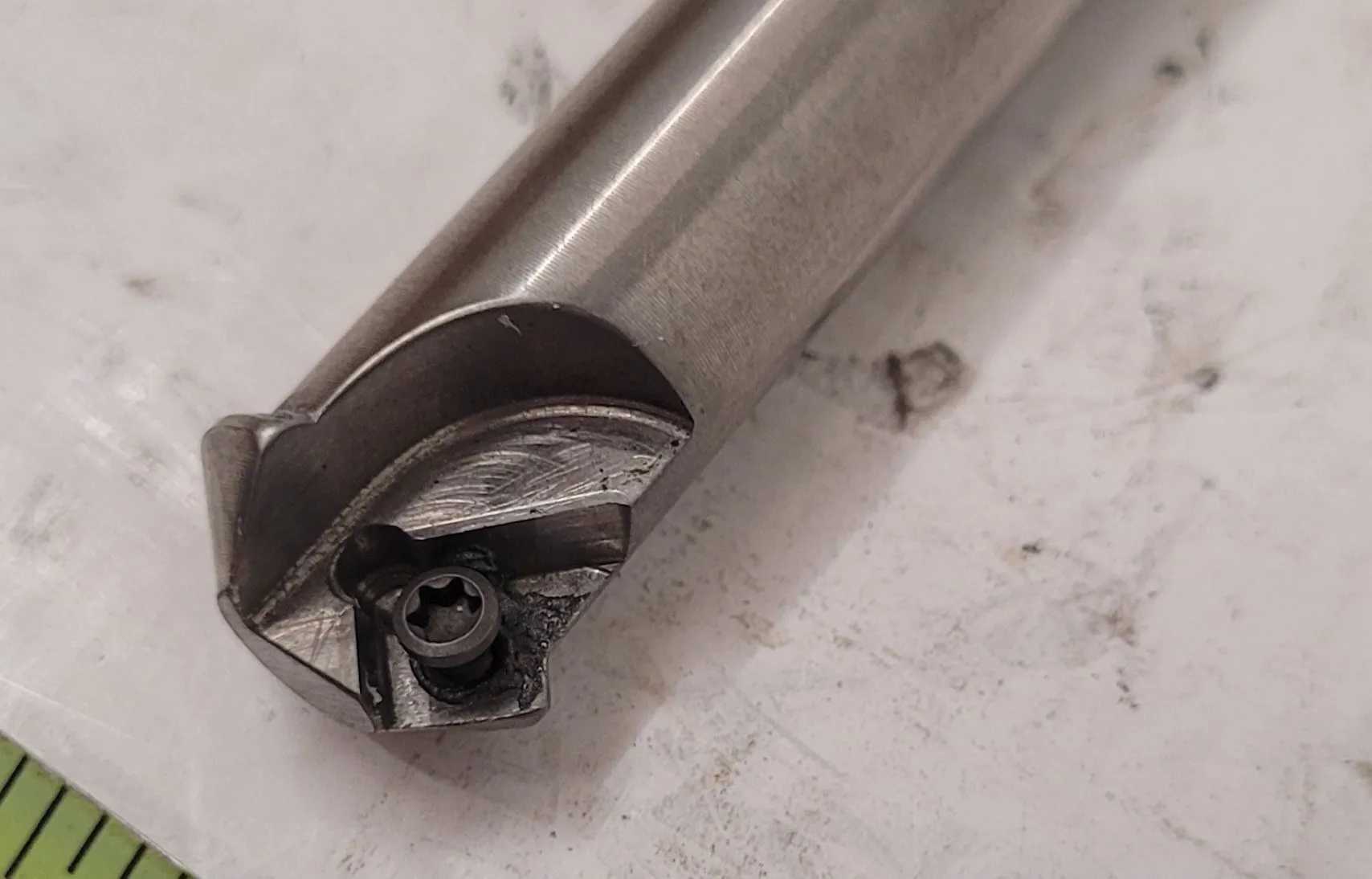 WALTER INDEXABLE MILL CUTTER, 0.472" CUT DIAMETER, 6.3" OAL, 45 DEGREE ANGLE - MACHINE TOOLING