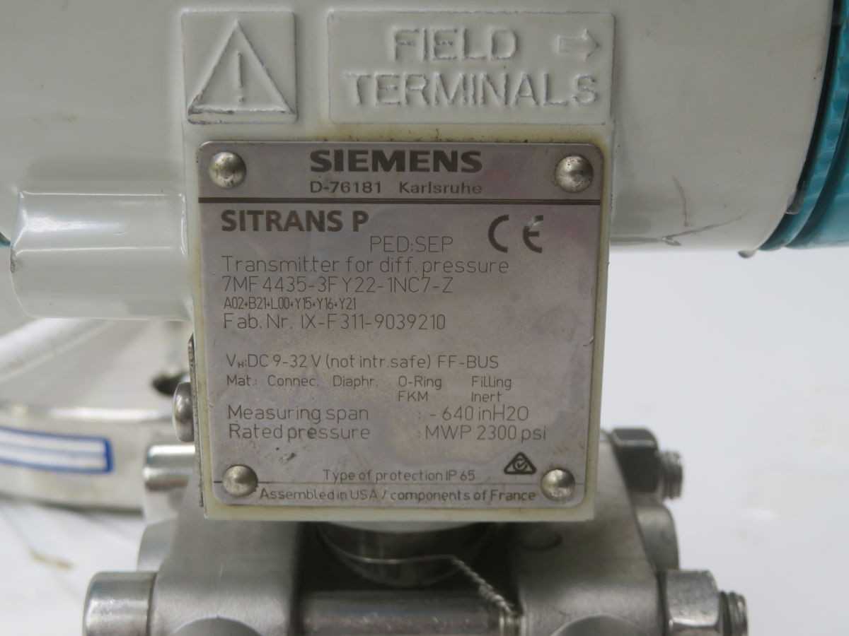 SIEMENS 7MF4435-3FY22-1NC7-Z PRESSURE TRANSMITTER T266640 - PRESSURE TRANSMITTER