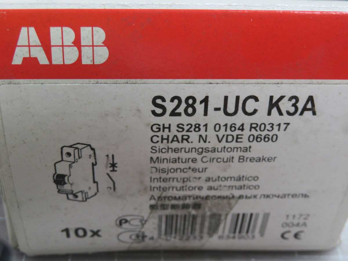 LOT OF 10 ABB S281-UCKЗА GHS2810164R0317 CIRCUIT BREAKER T260561 - CIRCUIT BREAKERS
