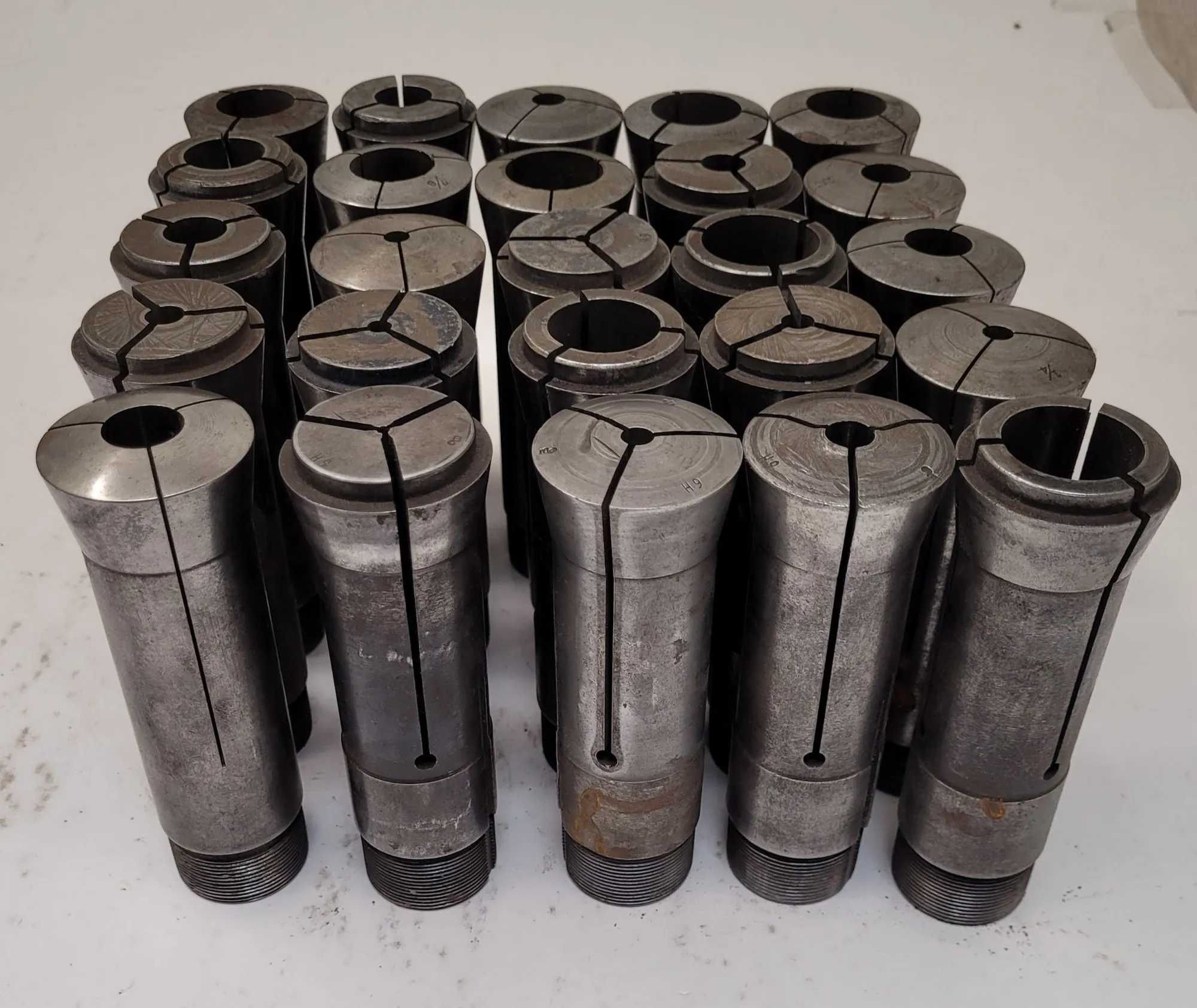 6H COLLETS SET OF 25 (HENDY/HARDINGE) - SIZE RANGE 1/16 TO 1-1/16 - MACHINE TOOLING