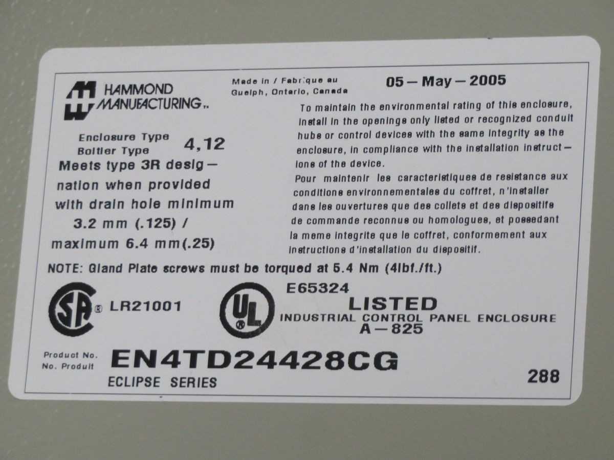 Hammond EN4TD24428CG Two Door Eclipse Enclosure T266538 - ELECTRICAL ENCLOSURES