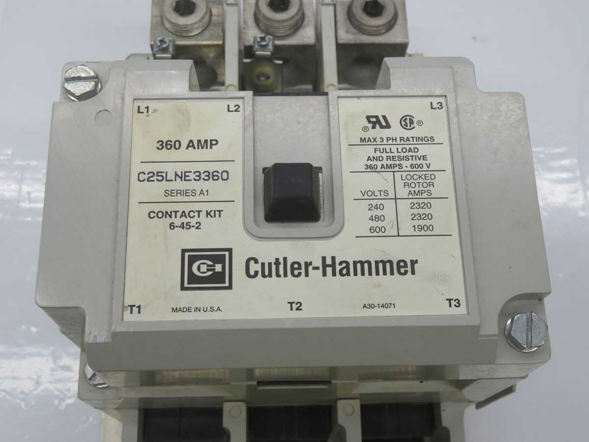 Cutler Hammer C25LNE3360 Contactors, 3-Pole, 360A Current, 110/120V Coil, 50/60 Hz - DC CONTACTOR