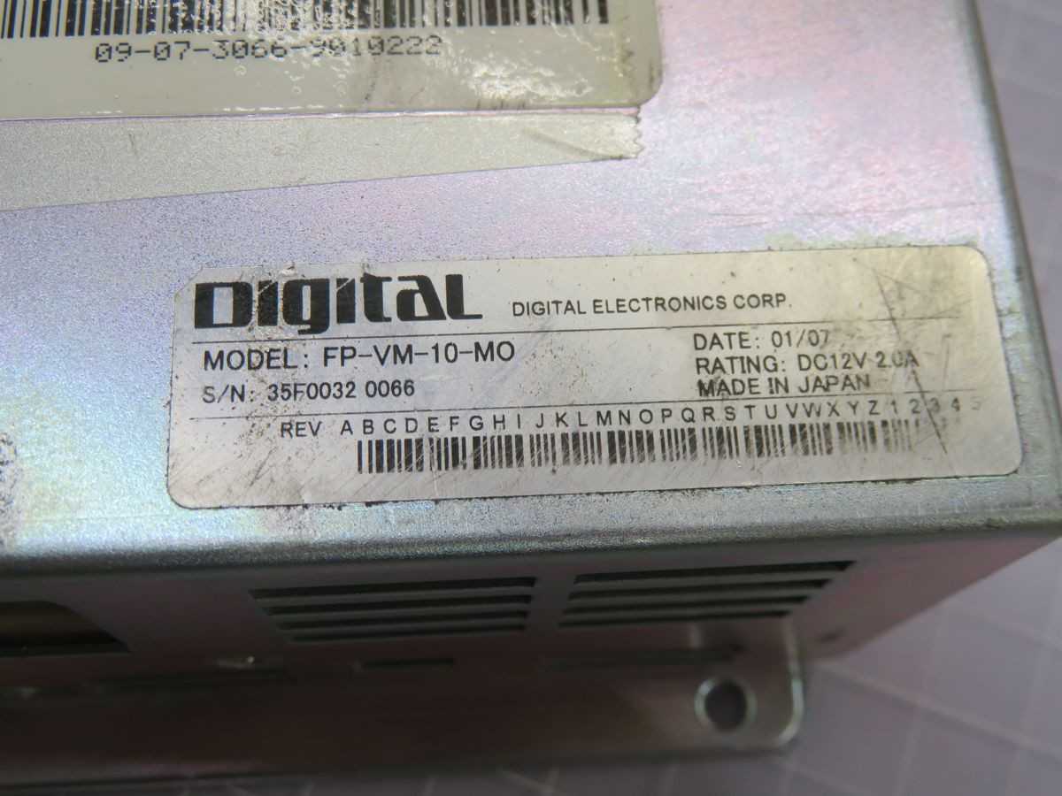 DIGITAL ELECTRONICS FP-VM-10-MO DISPLAY SCREENS, 10.4 IN TFT, 640X480 RES, RESISTIVE TP, CCFL BKL - OPERATOR INTERFACE PANELS