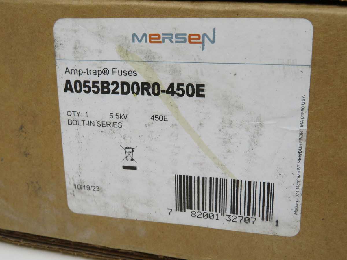 FERRAZ SHAWMUT A055B2D0R0-450E FUSE, 5.5 KV VOLTAGE, 450E A CURRENT, 65 KA RMS IR - FUSES