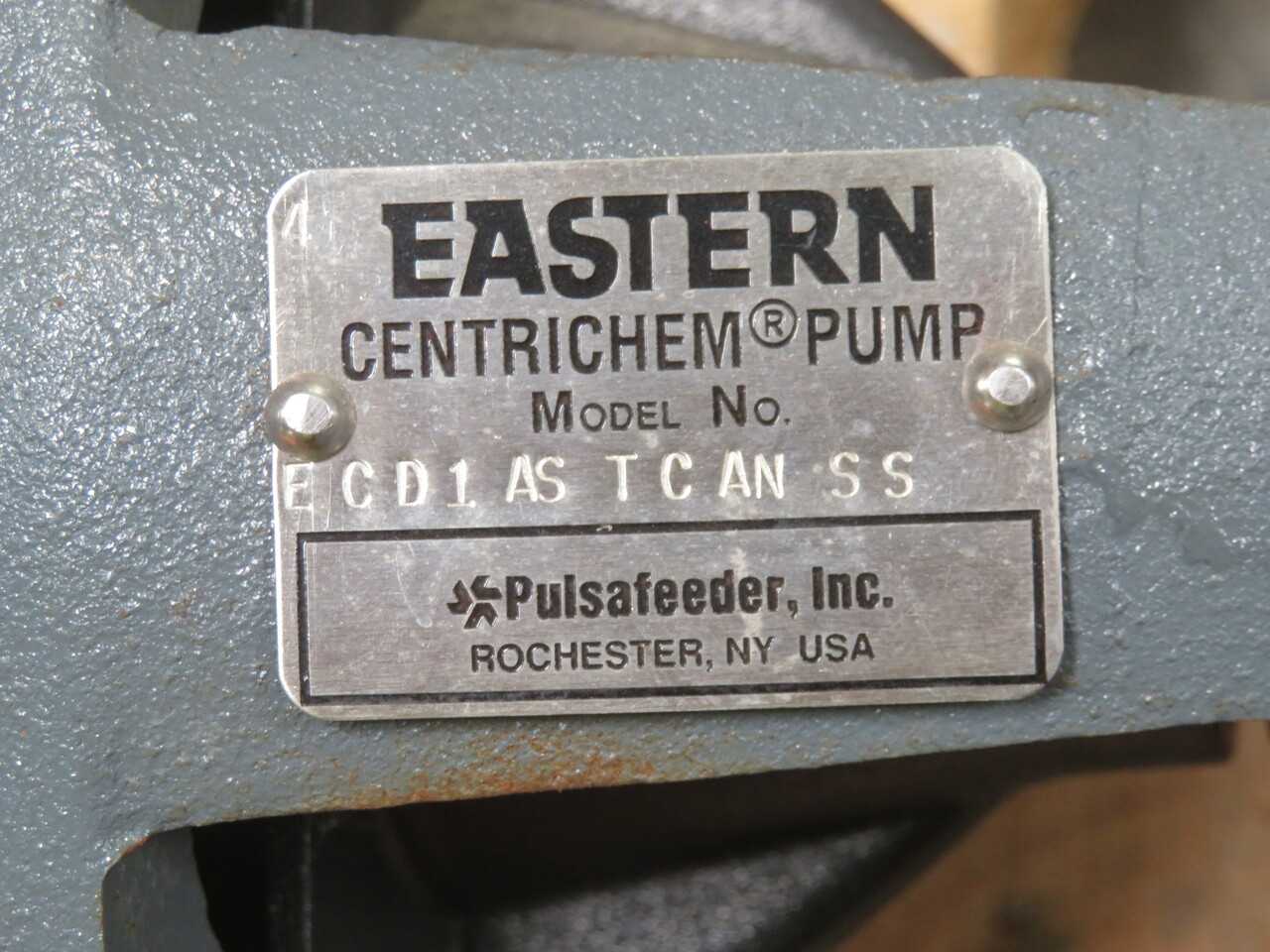 EASTERN ECD1 AS TC AN SS CENTRICHEM PUMP W BALDOR CL5003A T261777 - CENTRIFUGAL PUMP