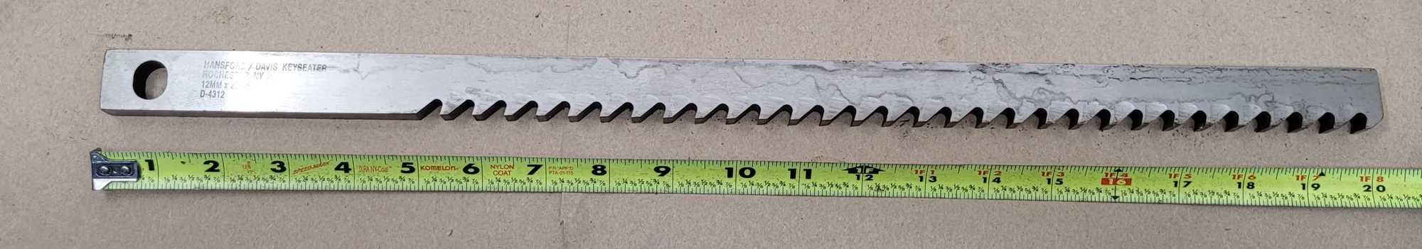 HANSFORD DAVIS D-4312 KEYSEATER, 12MM X 20AF - MACHINING TOOLING & PARTS