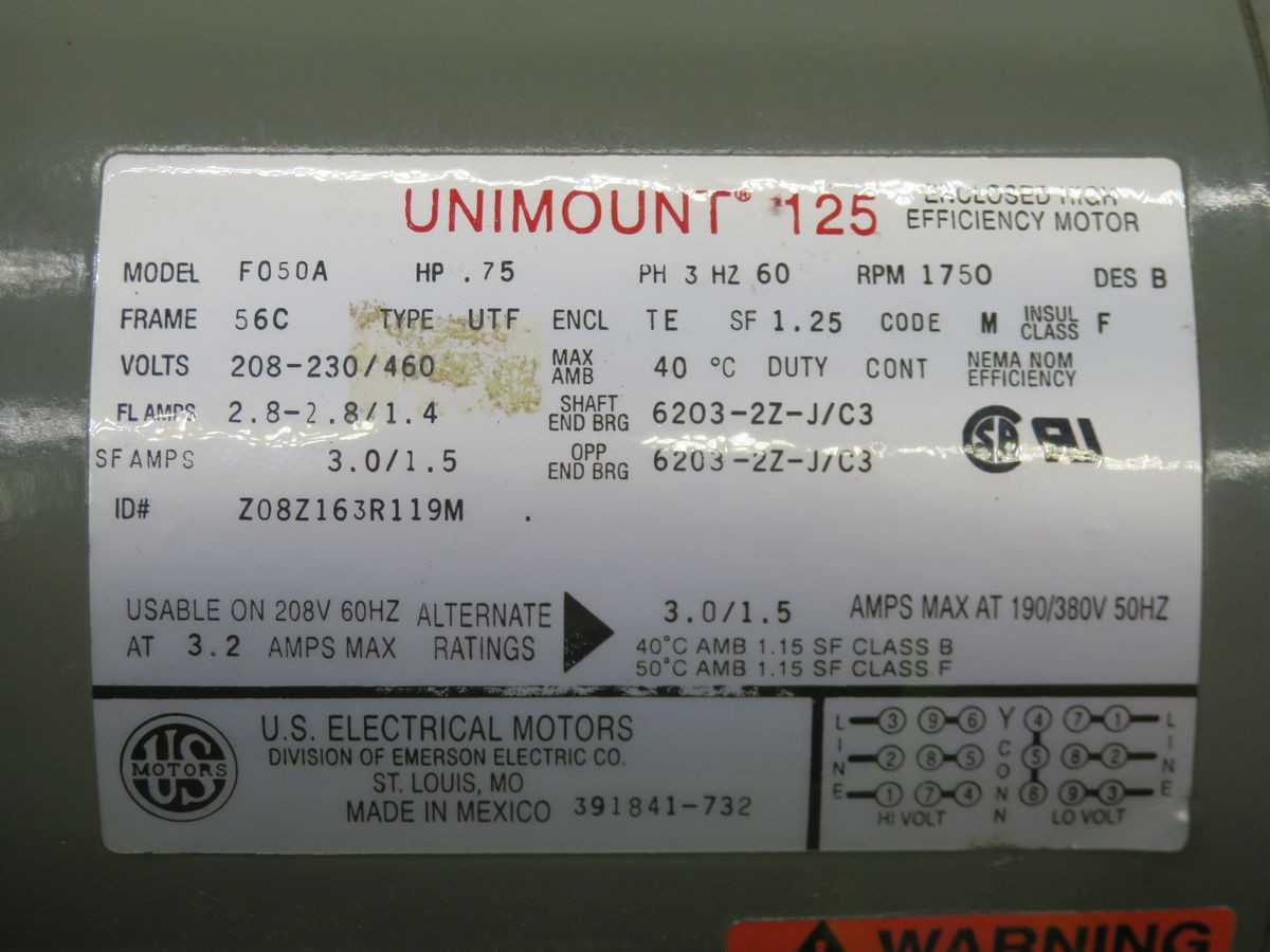 US MOTORS Z08Z163R119M MOTOR T265597 - ELECTRIC MOTORS