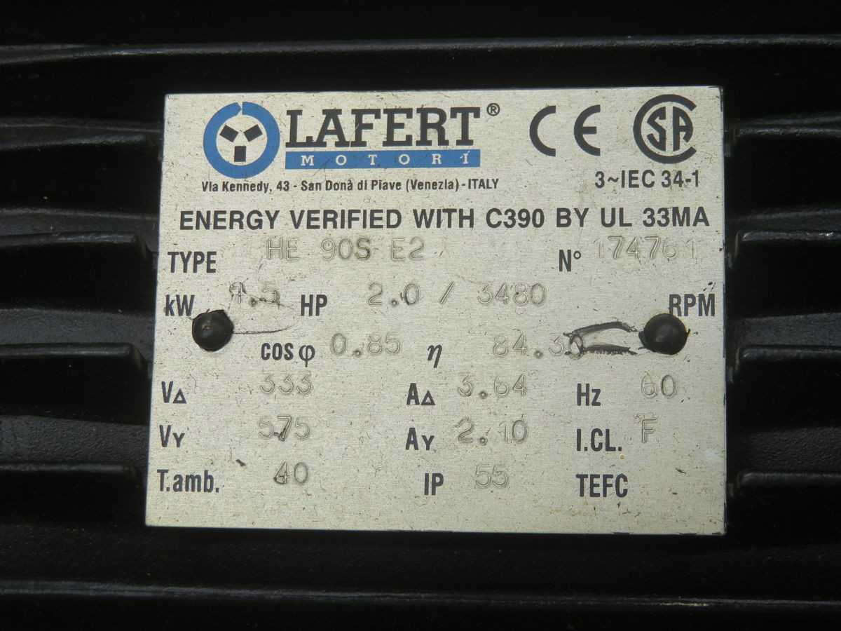 LAFERT HE 90S-E2 MOTOR T263374 - ELECTRIC MOTORS