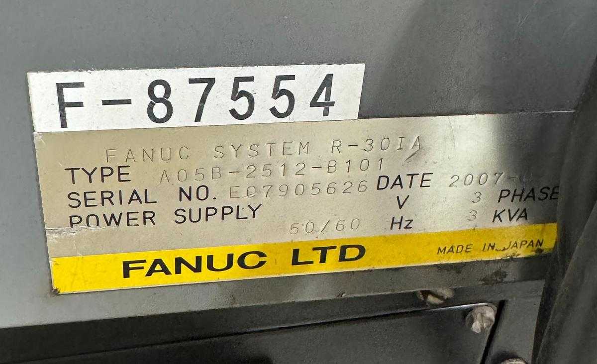 2007 FANUC ARC MATE 120IBE ROBOT - 20KG PAYLOAD, 1667MM REACH, R-30IA CONTROL - ARTICULATED ROBOTS