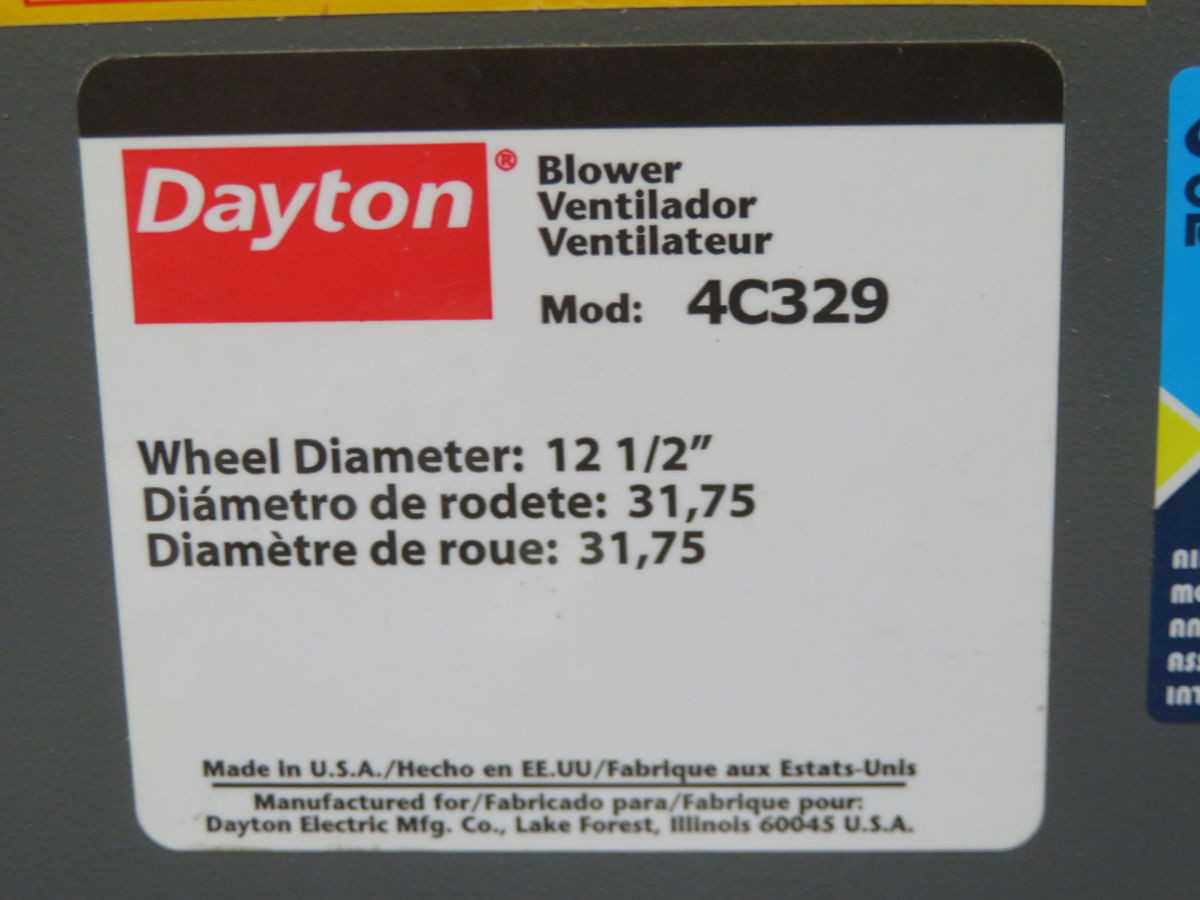 Dayton 4C329 High-Pressure Radial Blade Blower - CENTRIFUGAL BLOWER