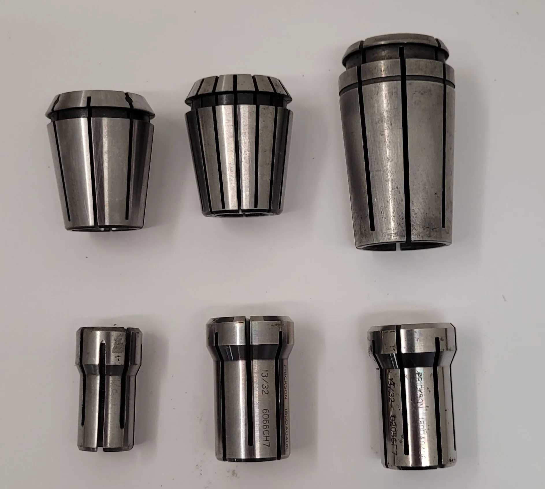 UNBRANDED 6 PIECE COLLET SET - SIZES INCLUDE 13/32, 3/4IN, 9/16, AND ERICKSON 13/32 - MACHINE TOOLING