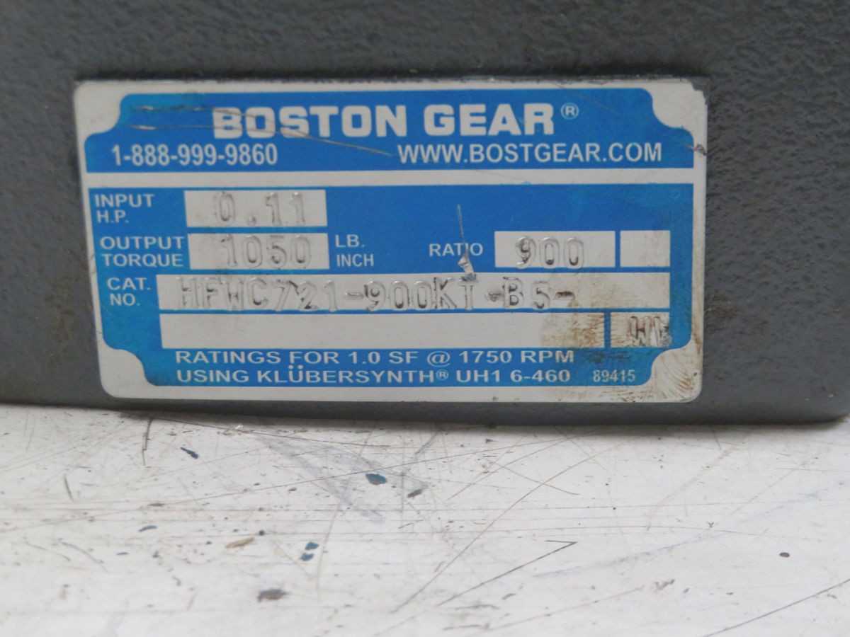 BOSTON GEAR HFWC721-900KT-B5 WORM SPEED REDUCER T266510 - RIGHT ANGLE GEAR REDUCER