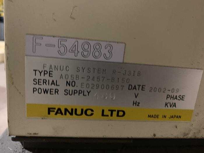 2002 FANUC S-500iB Robot, 15kg Payload, 2757mm Reach, RJ3iB Controller - ARTICULATED ROBOTS
