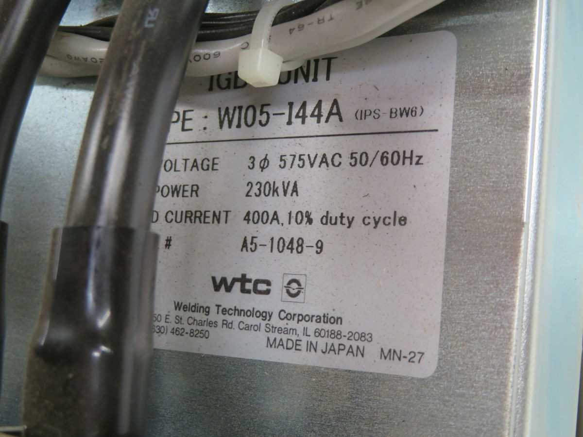 WTC WI05-I44A IGBT UNIT WELDING CONTROL UNIT T268177 - WELDING EQUIPMENT