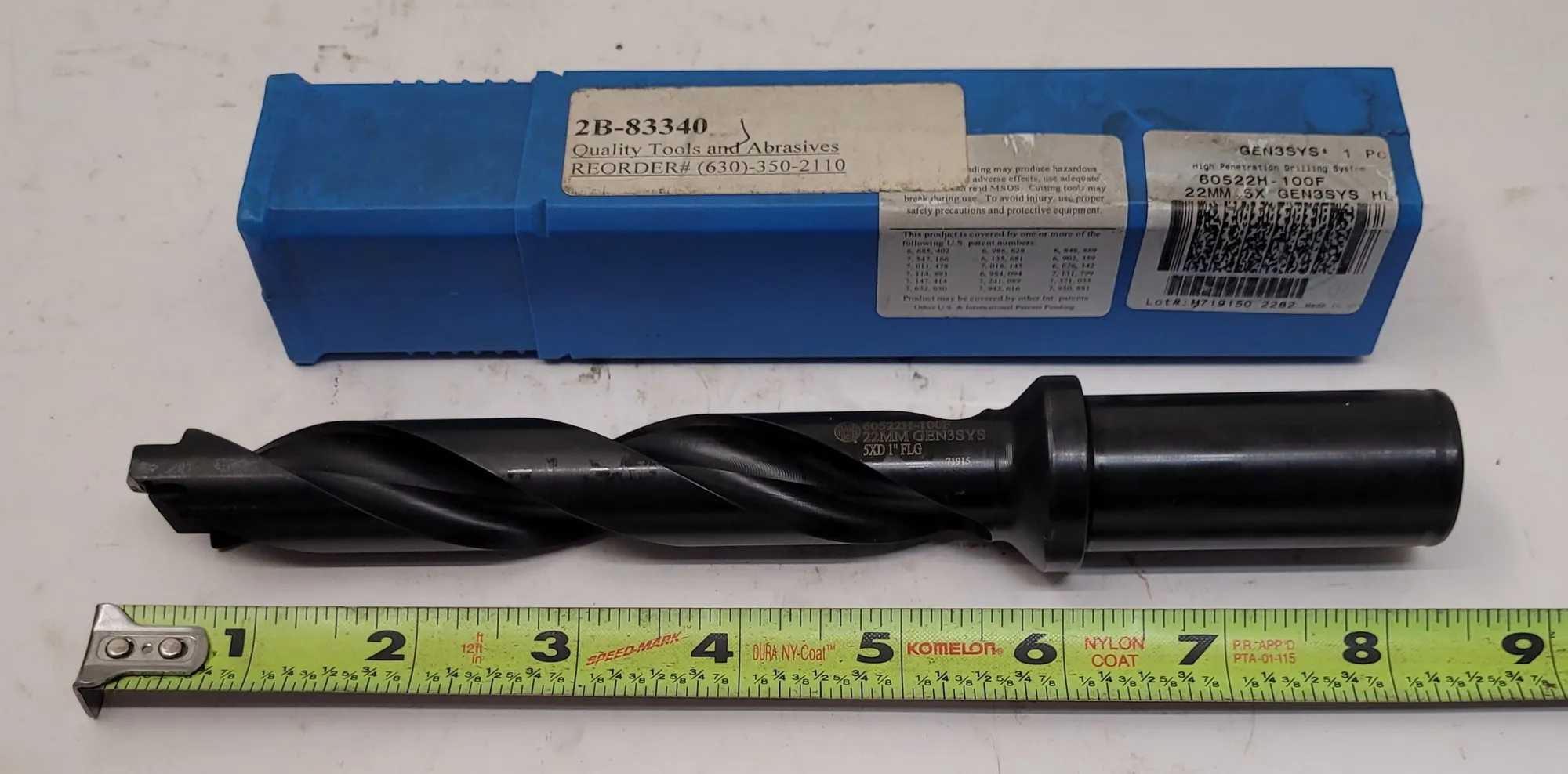 ALLIED MACHINE 60522H-100F INDEXABLE SPADE DRILL, 5XD, FLANGED SHANK, THROUGH COOLANT - MACHINING ACCESSORIES & TOOLING