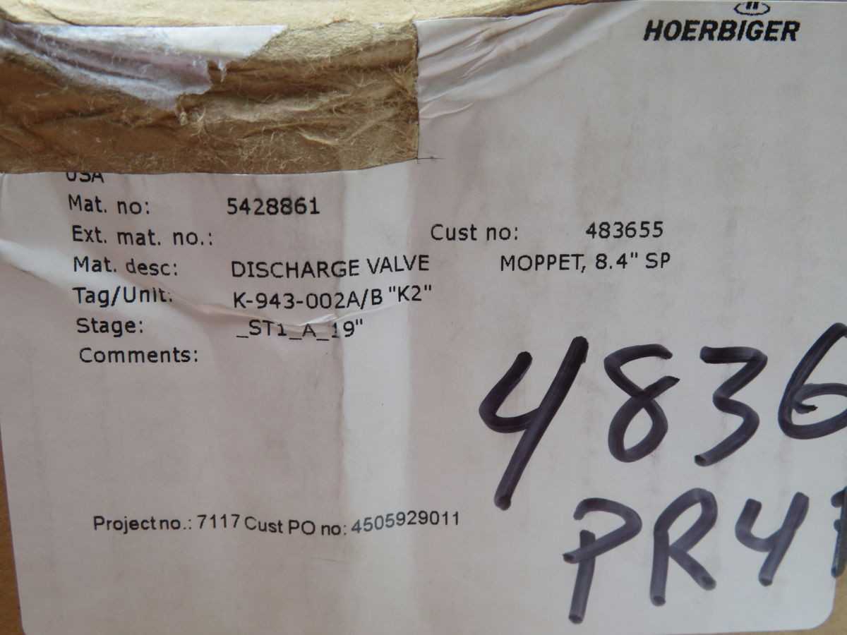 HOERBIGER K-943-002A/B K2 HIGH PRECISION DISCHARGE CONTROL VALVE T267716 - HYDRAULIC VALVE