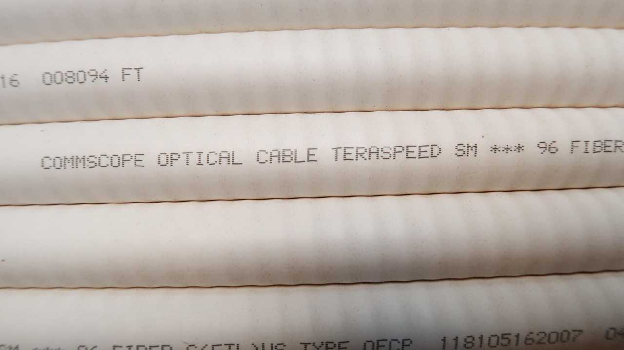 COMMSCOPE 96 SINGLE MODE FIBER OPTIC CABLE, 96 FIBER, ARMORED, INTERLOCKING, OFCP RATING - FIBER OPTIC CABLE