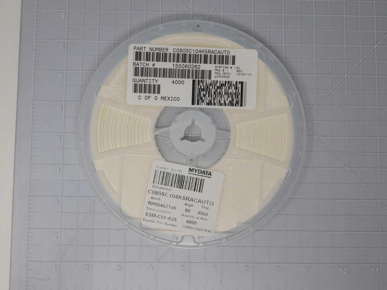 Lot of 3850 KEMET C0805C104K5RACAUTO Multilayer Ceramic Capacitors - ELECTRICAL COMPONENTS