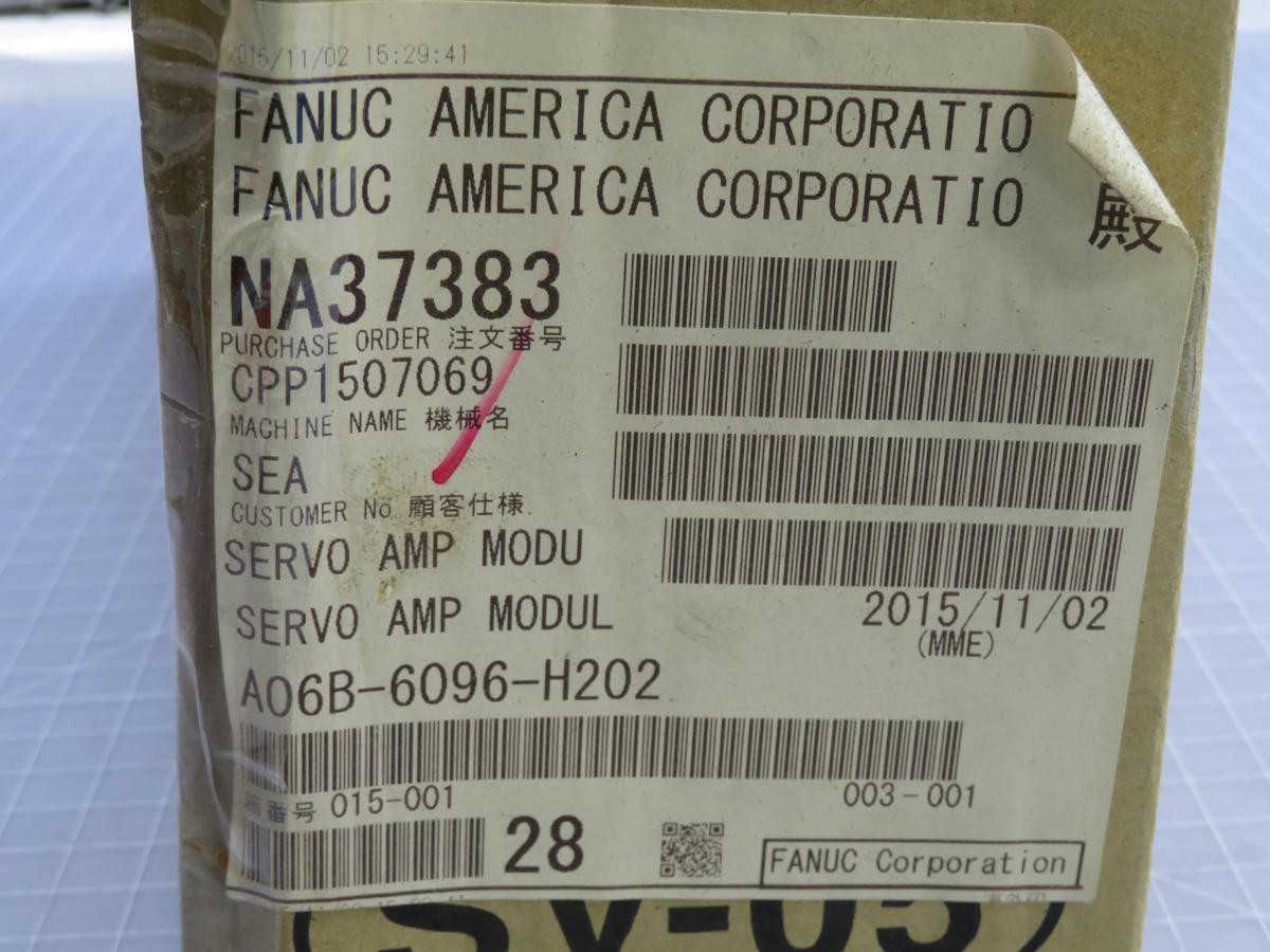 FANUC A06B-6096-H202 DUAL-AXIS SERVO AMPLIFIER, 200-240V AC INPUT, 3.7 A L/M-AXIS OUTPUT CURRENT - SERVO DRIVES