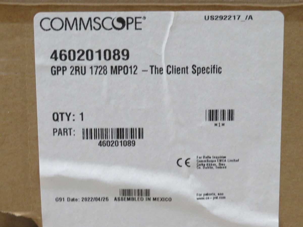 Commscope 460201089 Distribution Module MPO12 T257243 - High-Performance Connectivity Solution - FIBER OPTIC CABLE