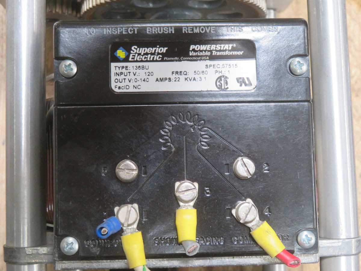 POWERSTAT 136BU-3 VARIAC, 3-GANG, 120V IN, 0-140V OUT, 4.2 KVA POWER, 30 A CURRENT - ELECTRICAL COMPONENTS