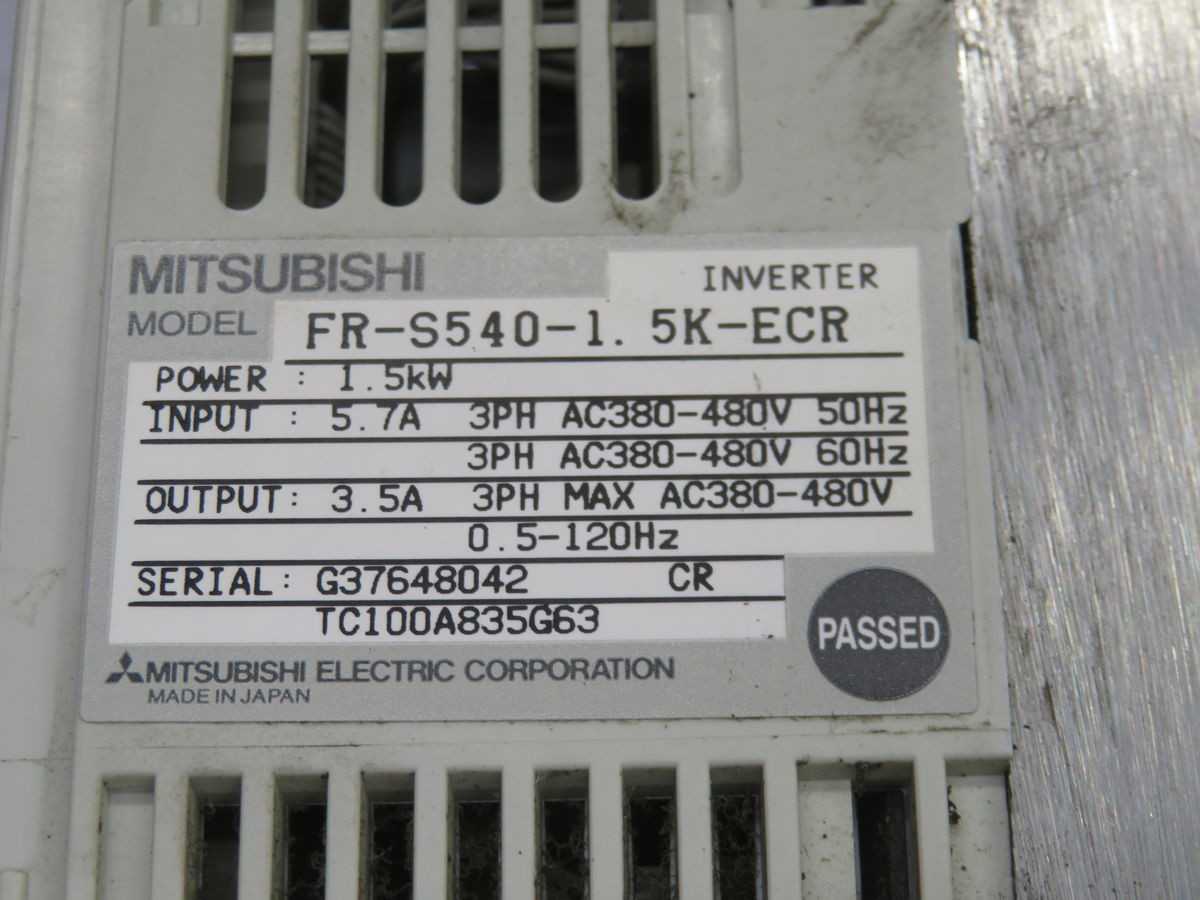 MITSUBISHI FR-S540-1.5K-ECR INVERTER DRIVE BH0549 - AC VFD DRIVES