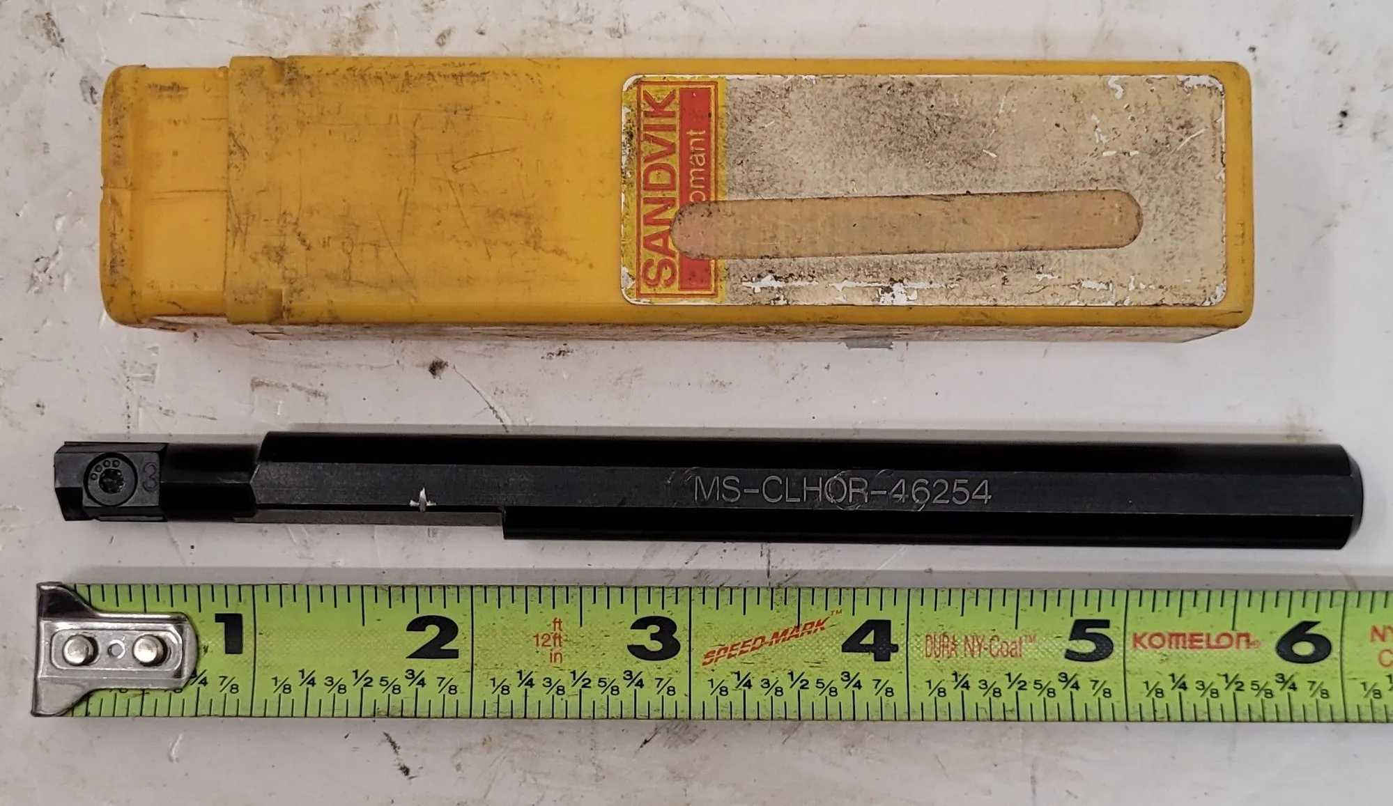 SANDVIK COROMANT BORING BAR, MS-CLHOR-46254, RH, 1/2" SHANK, 6" OAL - MACHINING TOOLING & PARTS