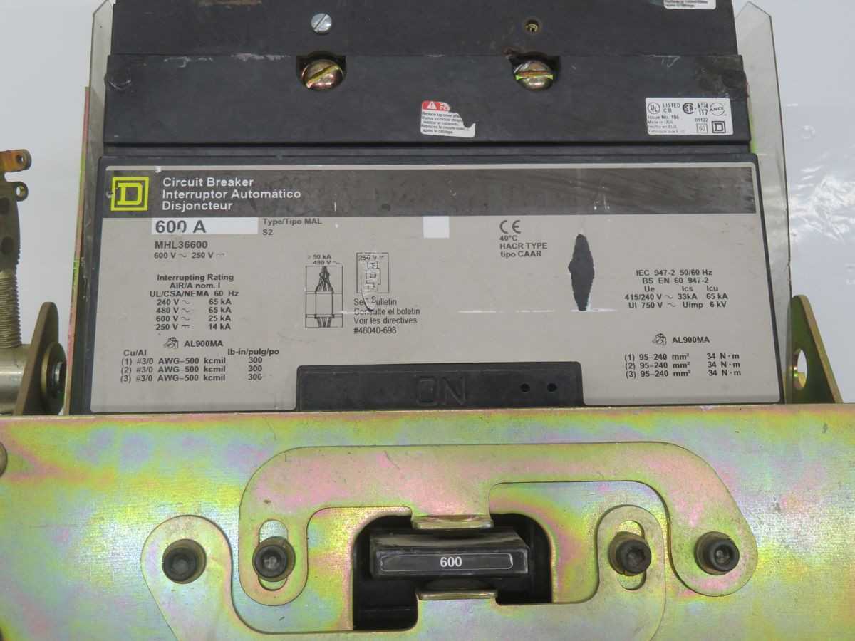 SQUARE D MHL36600 CIRCUIT BREAKERS, 3-POLE, 600A RATING, 600 VAC, 25 KAIC RATING - CIRCUIT BREAKERS