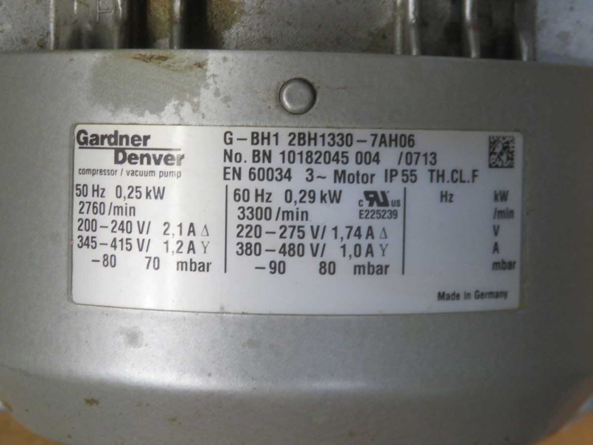GARDNER DENVER G-BH1 2BH1330-7AH06 VACUUM PUMP T263333 - VACUUM PUMP