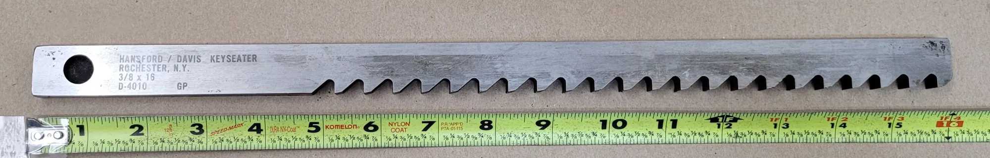 Hansford Davis D-4010 Keyseater Broach 3/8" x 16" - MACHINING ACCESSORIES & TOOLING