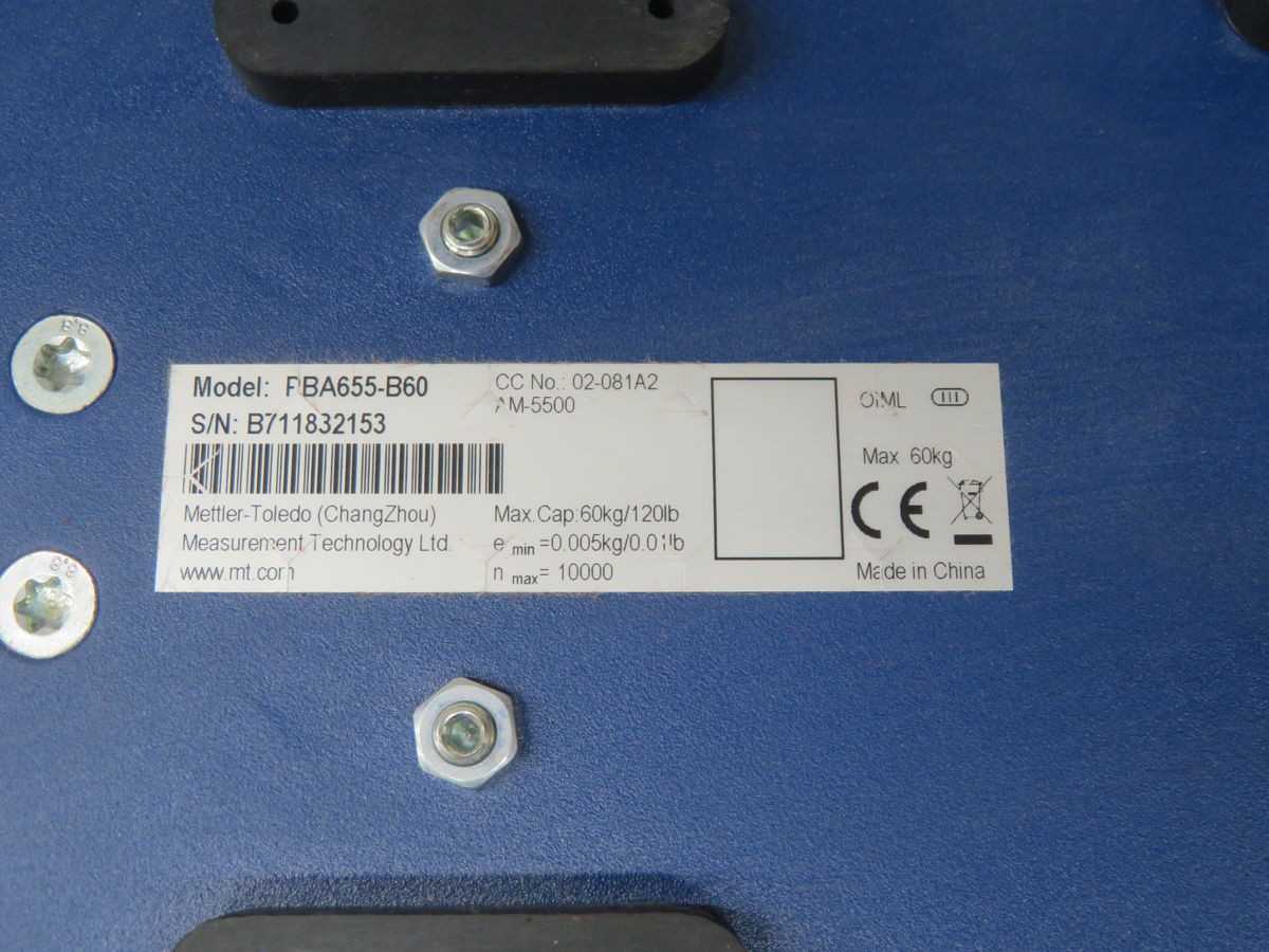 METTLER-TOLEDO PBA655-B60 WEIGHING PLATFORM - BENCH SCALES