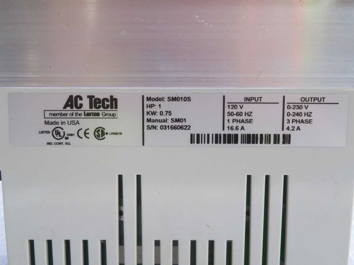 AC TECH SM010S STANDARD INVERTER DRIVE T264798 - AC VFD DRIVES