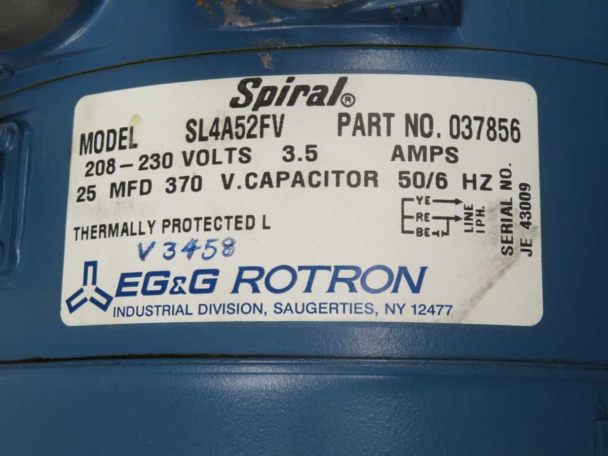 EG&G SL4A52FV 037856 REGENERATIVE BLOWER - REGENERATIVE BLOWER
