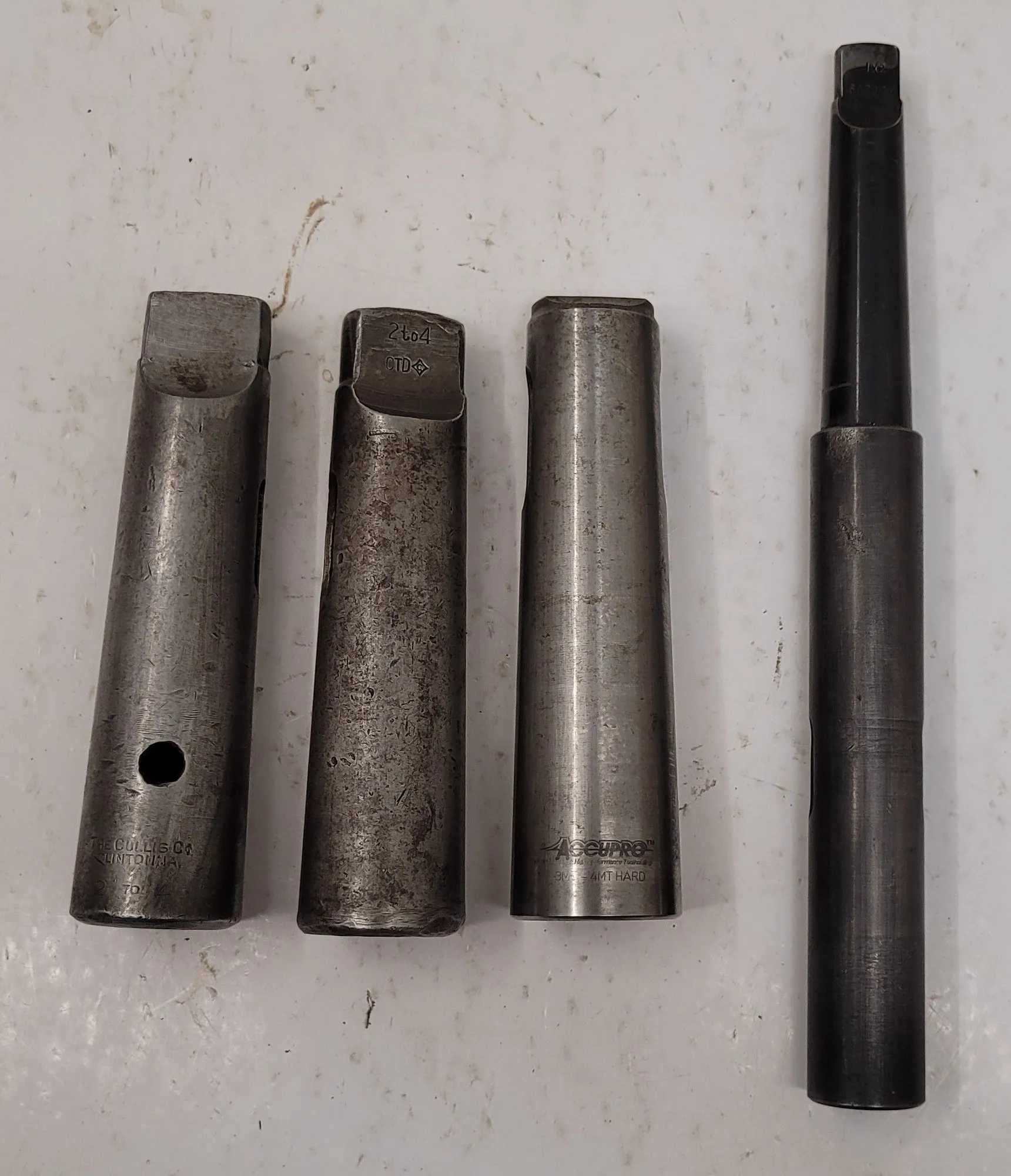 COLLIS 4-PIECE MORSE TAPER SLEEVE SET (MIXED ACCUPRO) - 1MT-2MT, 2MT-4MT (X2), 3MT-4MT - MACHINING TOOLING & PARTS