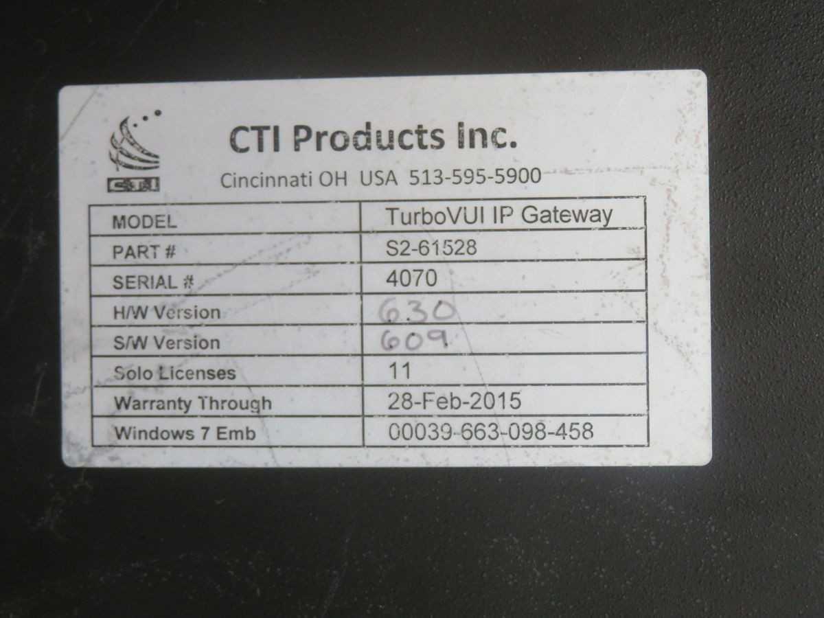 CTI S2-61528 Module T266385 - High Performance Automation Component - PLC MODULES