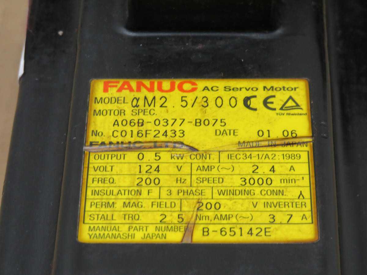 FANUC AM2.5/3000 A06B-0377-B075, Servo Motors, 0.5 kW Power, 1.59 Nm Torque, 3000 RPM, IP67 - SERVO MOTORS