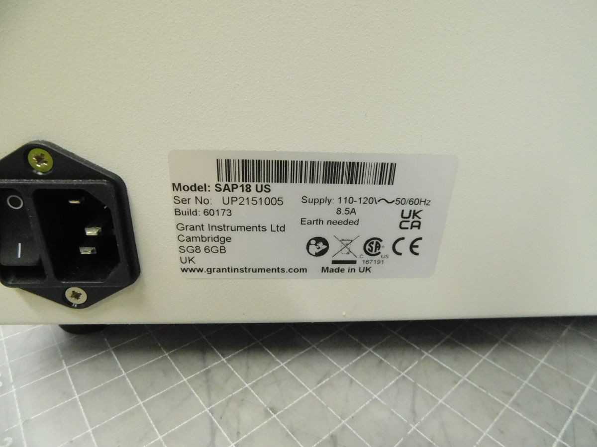 Grant SAP18 US Heating Water Bath 13 Ltr - LAB & SCIENTIFIC